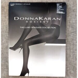 Donna Karan Black Hosiery - Luxe Opaques Collection Tights - Small